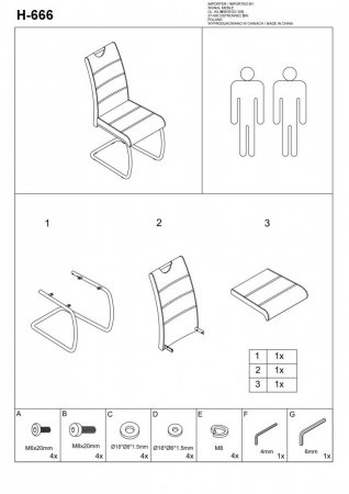 Jídelní židle H666 bílá